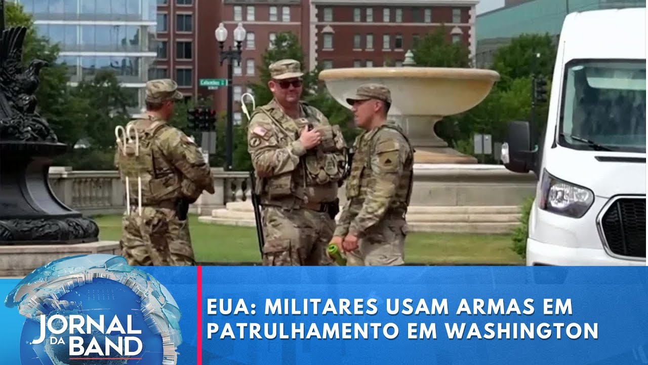 EUA militares usam armas em patrulhamento em Washington | Jornal da Band