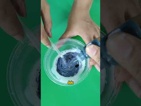 TUTORIAL MEMBUAT SLIME WARNA HITAM ⚫ SESUAI REQUEST #slime #tutorial