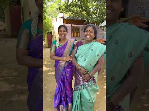 அம்மாவோட saree எனக்கு எப்படி இருக்கு ?😳🥰| Sangeetha Vinoth | #shorts