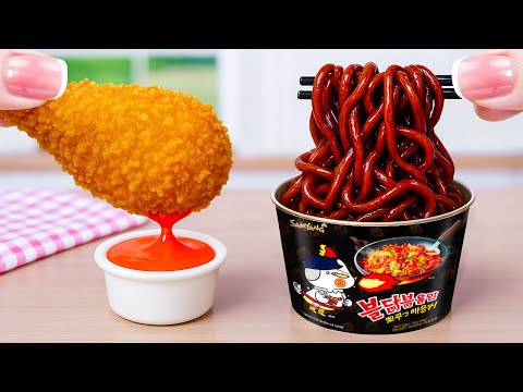 Top Of Recipes 💞 How To Make Mini Korean Buldak Noodles and Fried Chicken 💞 Mini Cooking