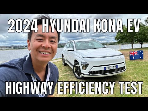 2024 Hyundai Kona Electric Vehicle Highway Efficiency Test Australia