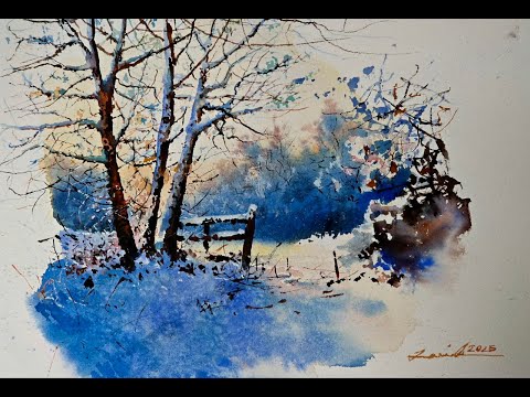 Watercolour Painting Tutorial : Winter Landscape