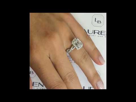 2.50 ct Emerald Cut Halo & Twisted Band