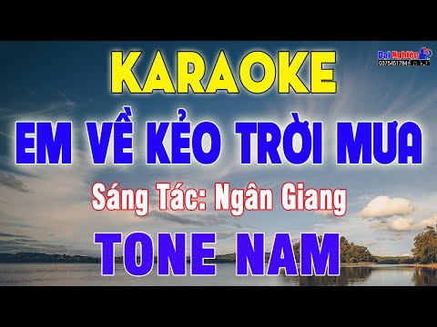 Em Về Kẻo Trời Mưa Karaoke Tone Nam Nhạc Sống Bolero Cực Êm || Karaoke Đại Nghiệp