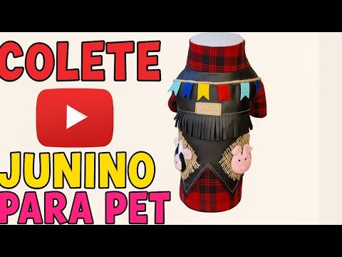Aprenda como fazer um lindo colete junino Estiloso pro Seu Pet!!!! #moda #costurapet #junino
