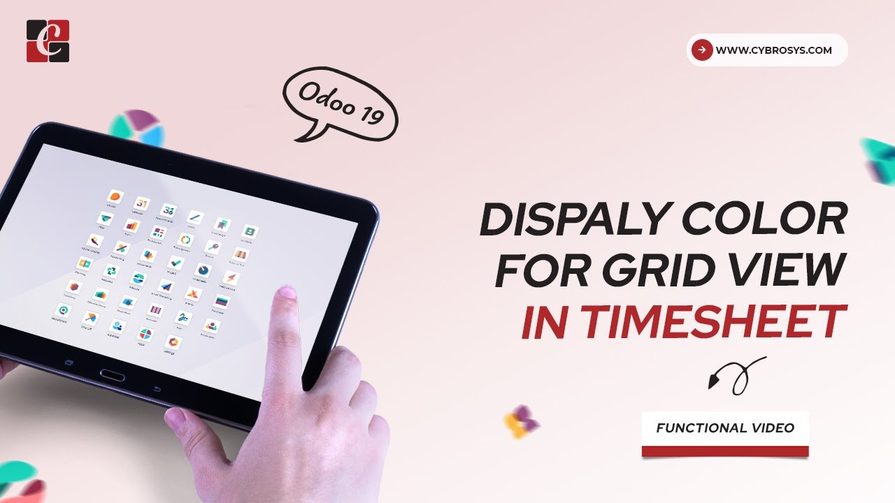 Display color Gride view in Odoo 19 Timesheet | Odoo 19 Timesheet | Odoo 19 Functional | 30.08.2025

Looking at the timesheet you shared, the color codes seem to represent different statuses or thresholds of time logged: Red cells ...