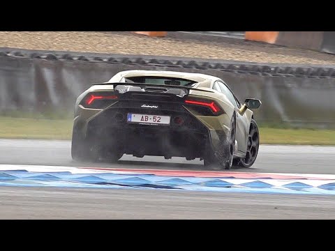 Lamborghini Huracan Technica Drifting Behind The Safety Car!