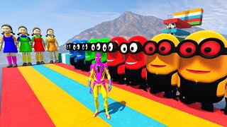 GTA 5 epic ragdoll| Yellow spiderman epic jump fail | Euphoria Physics 