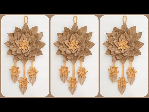 EASY CARDBOARD WALL HANGING TORAN | DIY WOOLEN TORAN MAKING | WALL HANGING CRAFT IDEAS | PISTA SHELL