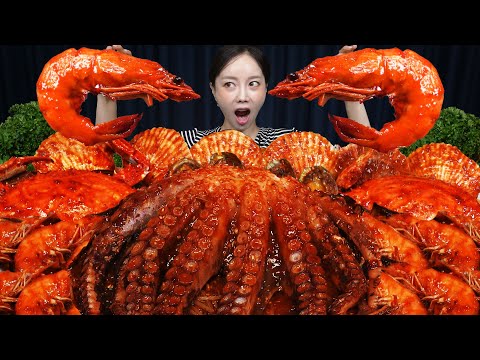통문어 🔥 매콤한 문어 해물찜에 치즈소스! 레시피 & 먹방 Giant Octopus Seafood Boil Recipe Mukbang ASMR Ssoyoung