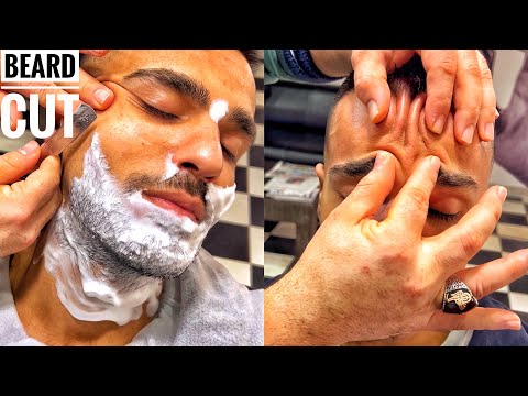 ASMR BEARD CUT • facial care razor and magic hands • Barber Massage