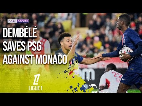 🔥 Ousmane Dembélé comes to PSG’s rescue 🦸 leveling the score against AS Monaco in Ligue 1 🇫🇷