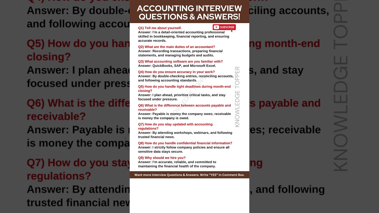 Accounting Interview Questions and Answers | Accountant Interview Questions | 28.04.2025

In this video, Faisal Nadeem shared 9 important accountant interview questions and answers or accounting interview questions ...