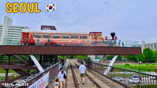[4K] 서울에 이런곳이 있었다고?😍경춘철교 위에 새로 오픈한 노원 기차 컨셉 카페 📸🇰🇷 경춘마루 / Gyeongchun Maru Cafe - Seoul - Korea