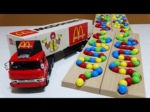Marble Run Race ☆ HABA Slope Wooden Electric Rotating Course & Retro McDonald Track