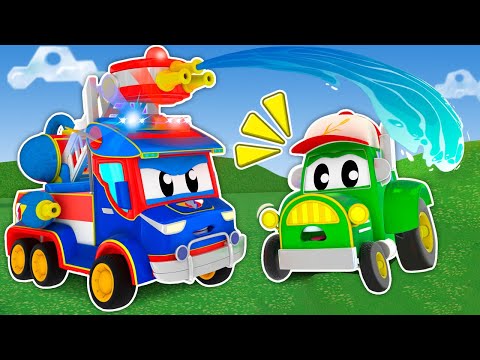 SUPER CAMINHÃO DE BOMBEIRO salva o TRATOR do FOGO!
