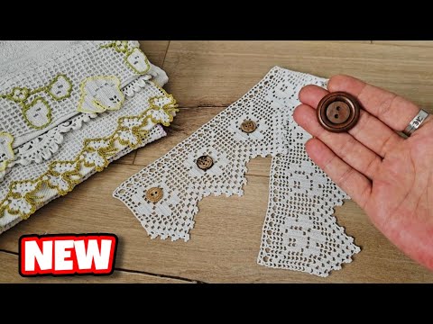 I Cut Old Towel Laces and Decorated Them with Buttons! ♻️ Amazing DIY Idea