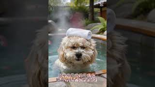 #わんこ #ペキプー#おつかれさまです #温泉#ai動画