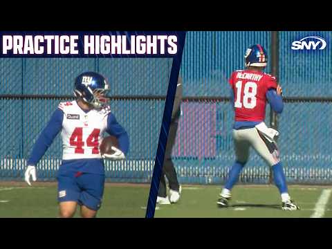 J.J. McCarthy, Cam Skattebo, &amp; Giants practice ahead of Week 7 Texans matchup