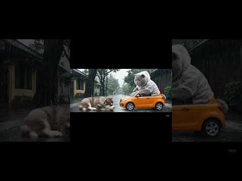 mèo anh cứu giúp chú chó lang thang☔🌨️🐕 #cute #ai #shortvideo #viralvideo #art