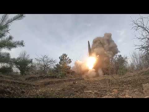 Iskander-M Russia tactical ballistic missile operational deployment and firing operations in Ukraine
