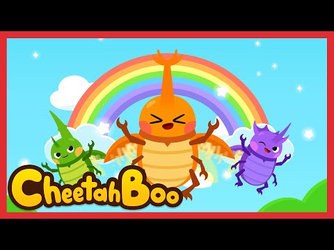 [🎉New] 🌈Rainbow Colorful Rhino Beetles! | Insects Songs | nursery rhymes | kids song | #cheetahboo