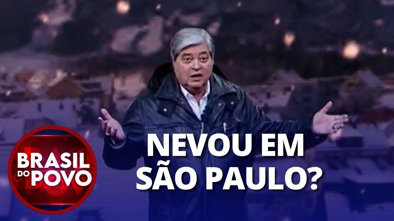 Tecnologia de ponta Telão da RedeTV projeta Datena em cenário de neve com realismo impressionante