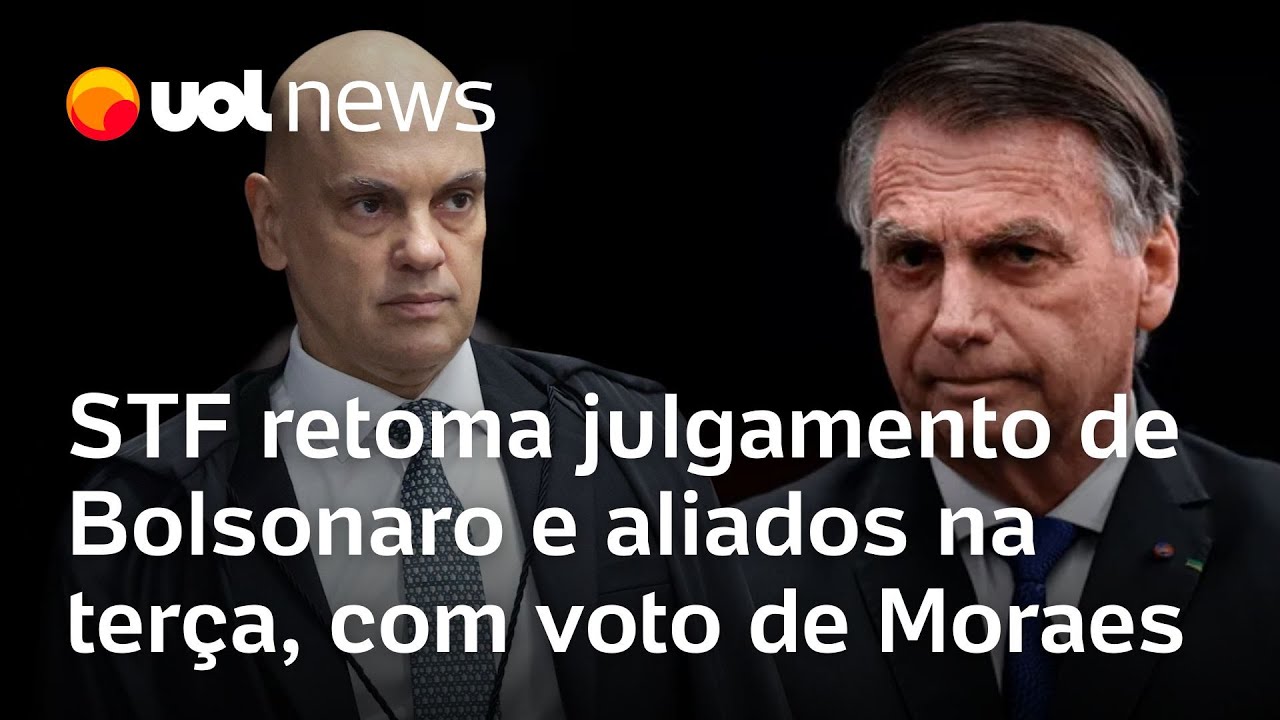 STF retoma julgamento de Bolsonaro na terça-feira com voto de Moraes; sentença deve sair sexta