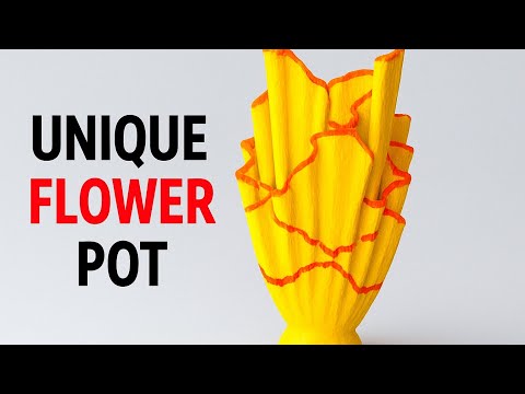 DIY Flower Pot with Old Clothes & Cement 🌸 | Unique Recycled Craft Idea”