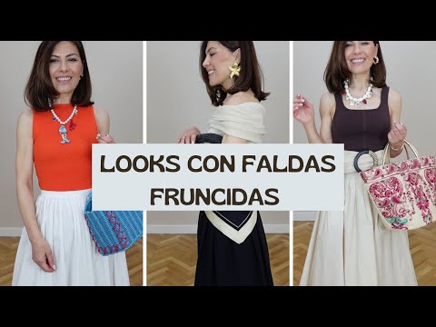Combinaciones con faldas fruncidas midi