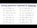Solving Quadratic Equations by Factoring Techniques