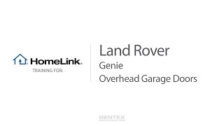 Land Rover HomeLink Training - Genie and Overhead Garage Doors video poster