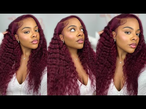 START TO FINISH PERFECT HOLIDAY BURGUNDY WIG INSTALL 🍒✨🍷ft. Ashimary Hair