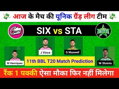 SIX vs STA Dream11 Prediction, SIX vs STA Dream11 Prediction Today, Sixers vs Stars, SIX vs STA