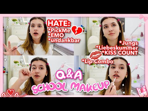 Q&A mit SCHUL MAKEUP ROUTINE *natural* | HATE im Netz 😭​ KISSCOUNT 💋​ BOYFRIEND Fav 💏​ LIP COMBI 💄​