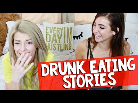DRUNK EATING STORIES w/ THEGABBIESHOW // Grace Helbig