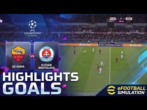 AS Roma vs Slovan Bratislava | HIGHLIGHTS &amp; GOALS | Champions League 2026 | eFootball Simulation