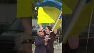 Pro-Ukrainian protest held in Anchorage ahead of Trump-Putin summit