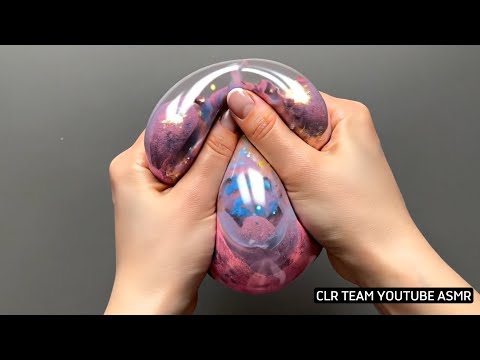 ASMR Slime Satisfying – Remas & Tarik Slime Bening Glitter Warna-Warni