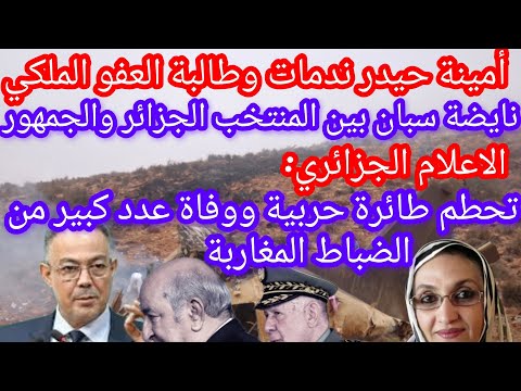 عاجل أمينة حيدر تطلب العفو الملكي والاعلام الجزائري تحطم طائرة حربية مغربية ووفاة عدد كبير من الضبا