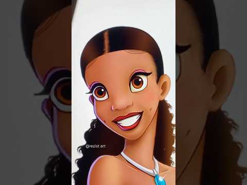 Tiana’s transformation 💚 #disney #art #digitalart #shorts