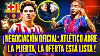 🚨 BARÇA BOMBAZO Julián Álvarez Barça OFERTA Atlético LUZ VERDE Negociación OFICIAL | Raphinha DILEMA