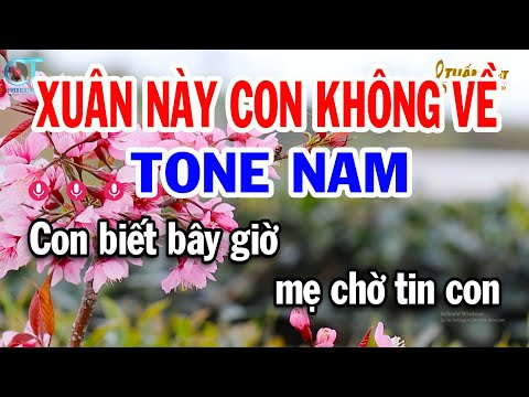 Karaoke Xuân Này Con Không Về Tone Nam ( D ) Nhạc Xuân Siêu Hay || Karaoke Tuấn Kiệt