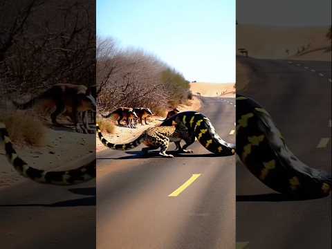 Cheetah vs Snake on desert streets 🐍🐆