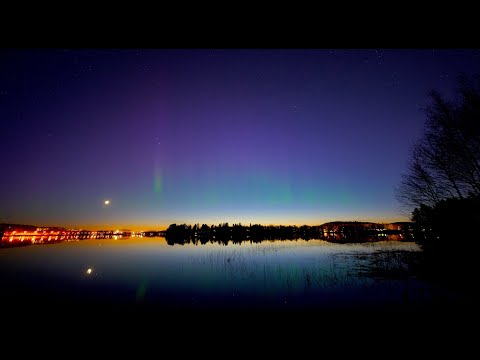 30.4.2025 Moon & Northern Lights: night over Jyväskylä, Finland (S5 II & Sigma 14/1.4 timelapse)