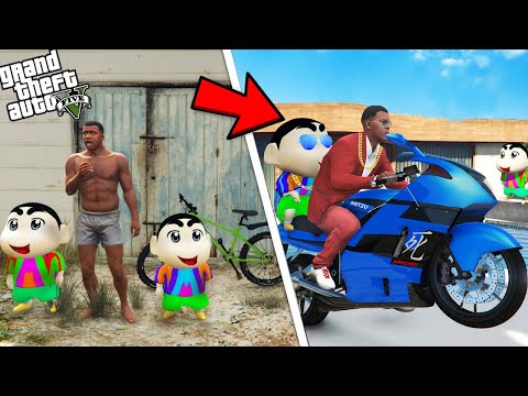 Franklin Change His Poor Life To Ultra Rich Trillionaire Life In GTA 5  SHINCHAN and CHOP