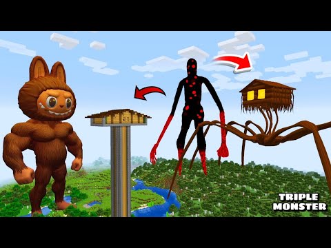 SURVIVED FROM SHIN LABUBU, HOUSE HEAD AND RED DOT  In Minecraft - Gameplay - Coffine Meme 