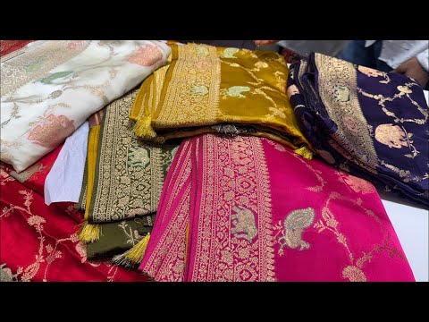 Banarasi Mashroo Crape Gergette Saree, Single Pis Shipping #fancysaree #HaleemaCreation