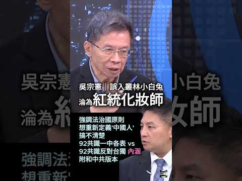【和統陷阱|一中不再各表】沈大老提醒吳宗憲《92共識反對台獨》是附和中共版本,要消滅中華民國 #沈富雄 #吳宗憲 #鄭麗文 #國民黨