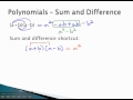 Sum and Difference of Polynomials